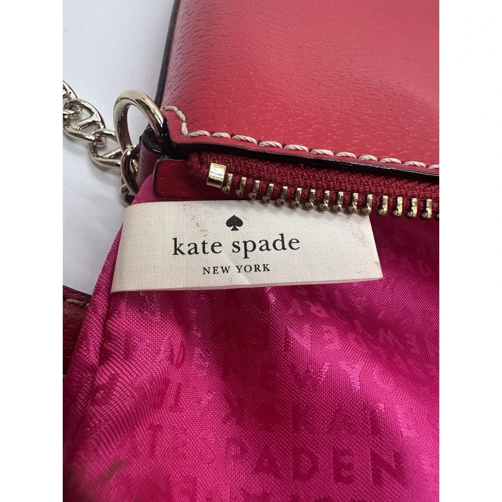 Kate Spade Wellesley Byrd Pink Leather Chain Shoulder Bag Purse Handbag